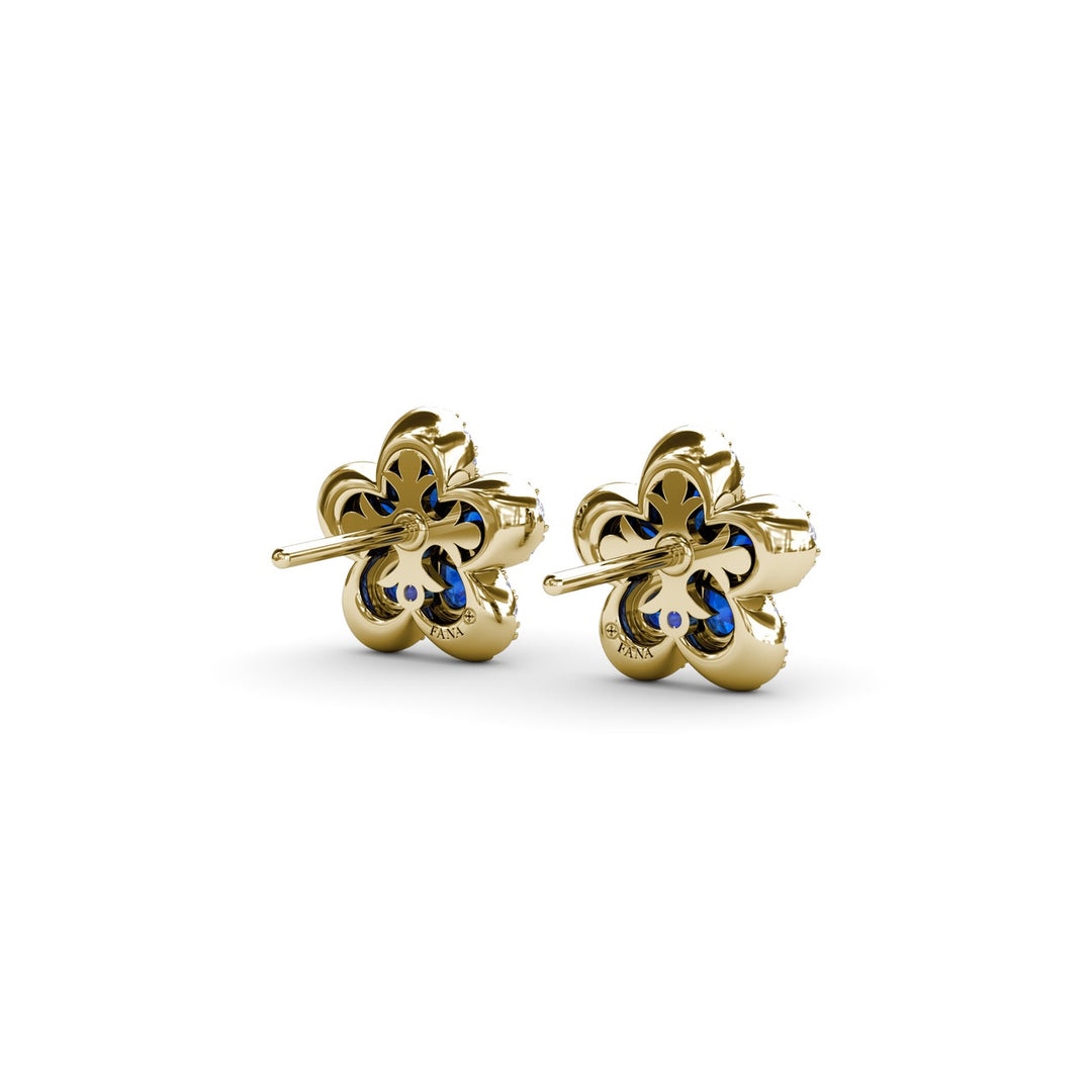 Magnolia Sapphire and Diamond Earrings