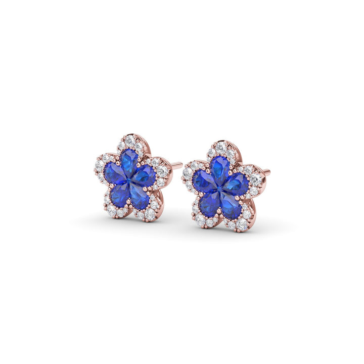 Magnolia Sapphire and Diamond Earrings