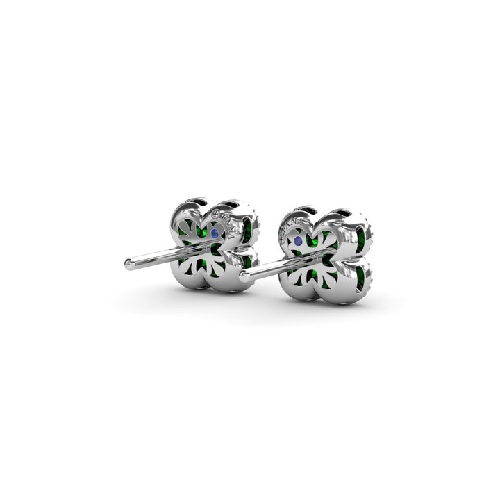 Magnolia Milgrain Emerald Earrings