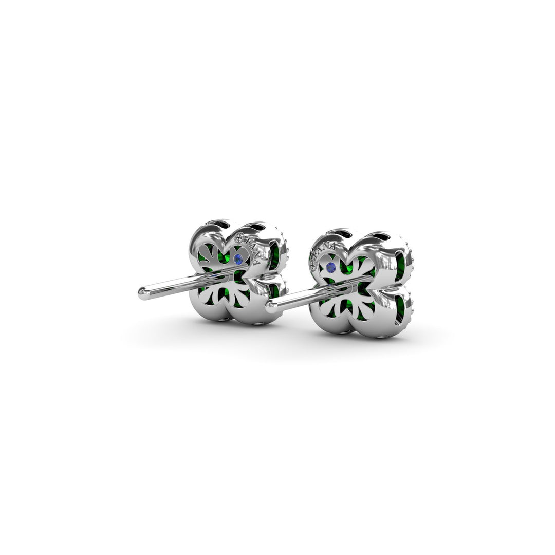 Magnolia Milgrain Emerald Earrings