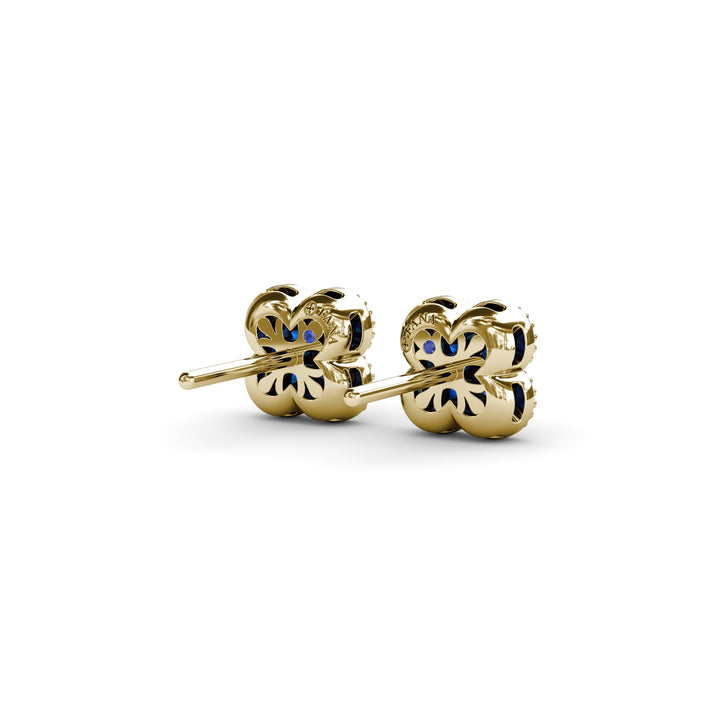 Magnolia Milgrain Sapphire Earrings