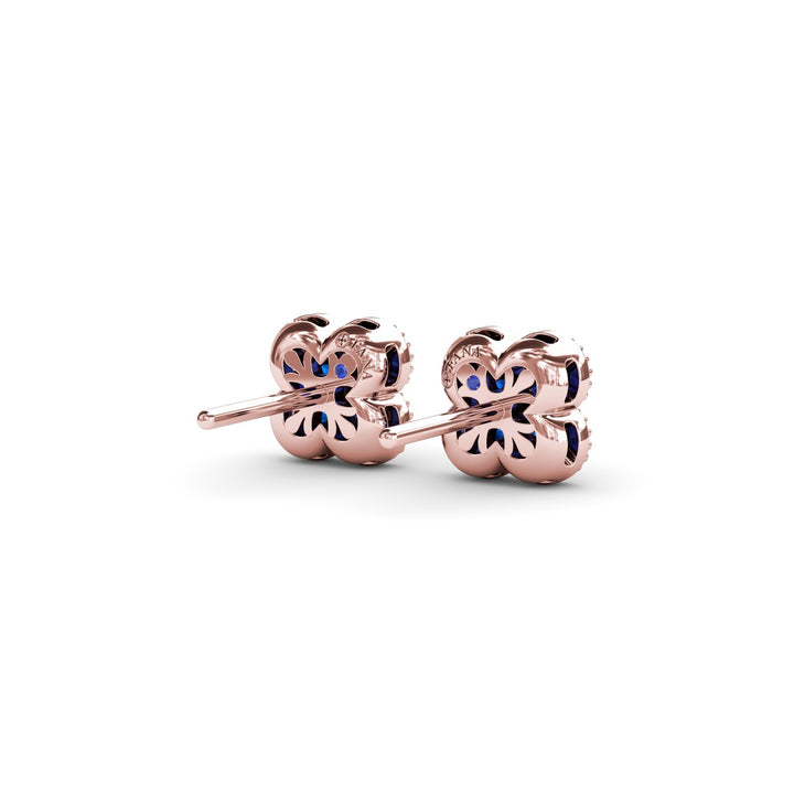 Magnolia Milgrain Sapphire Earrings