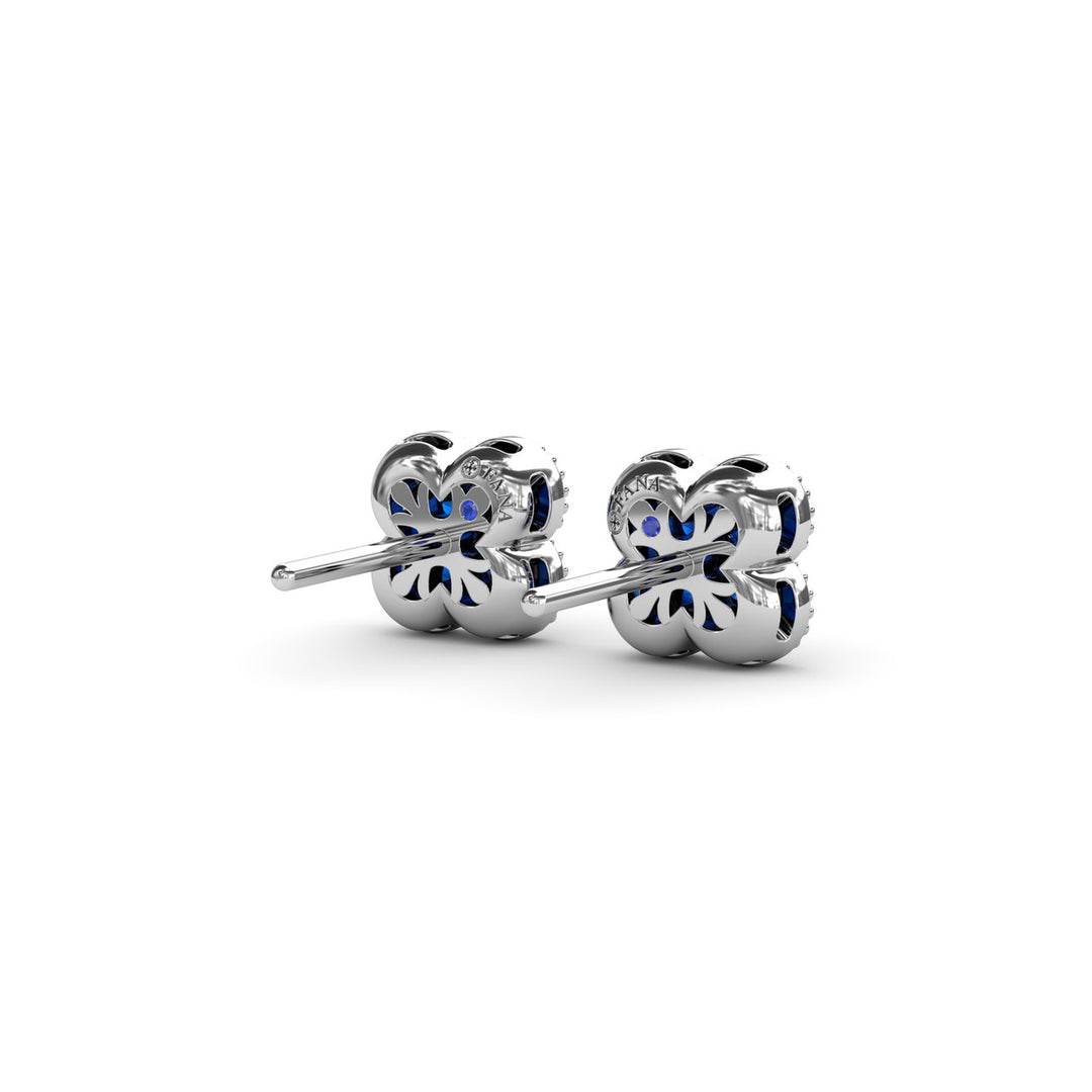 Magnolia Milgrain Sapphire Earrings