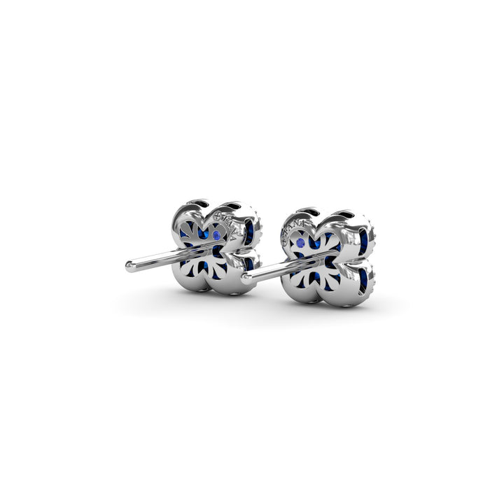 Magnolia Milgrain Sapphire Earrings