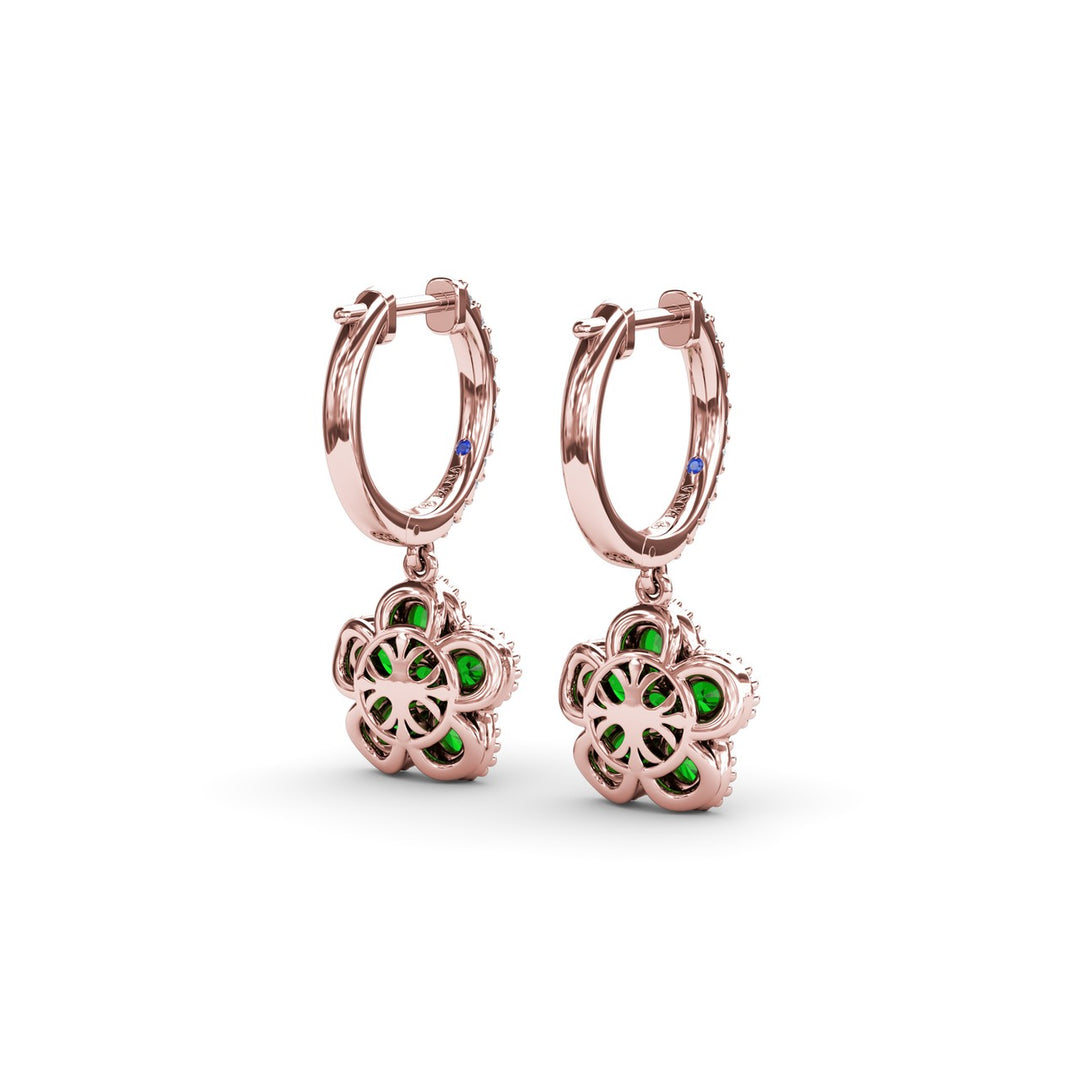 Magnolia Emerald Huggie Hoops