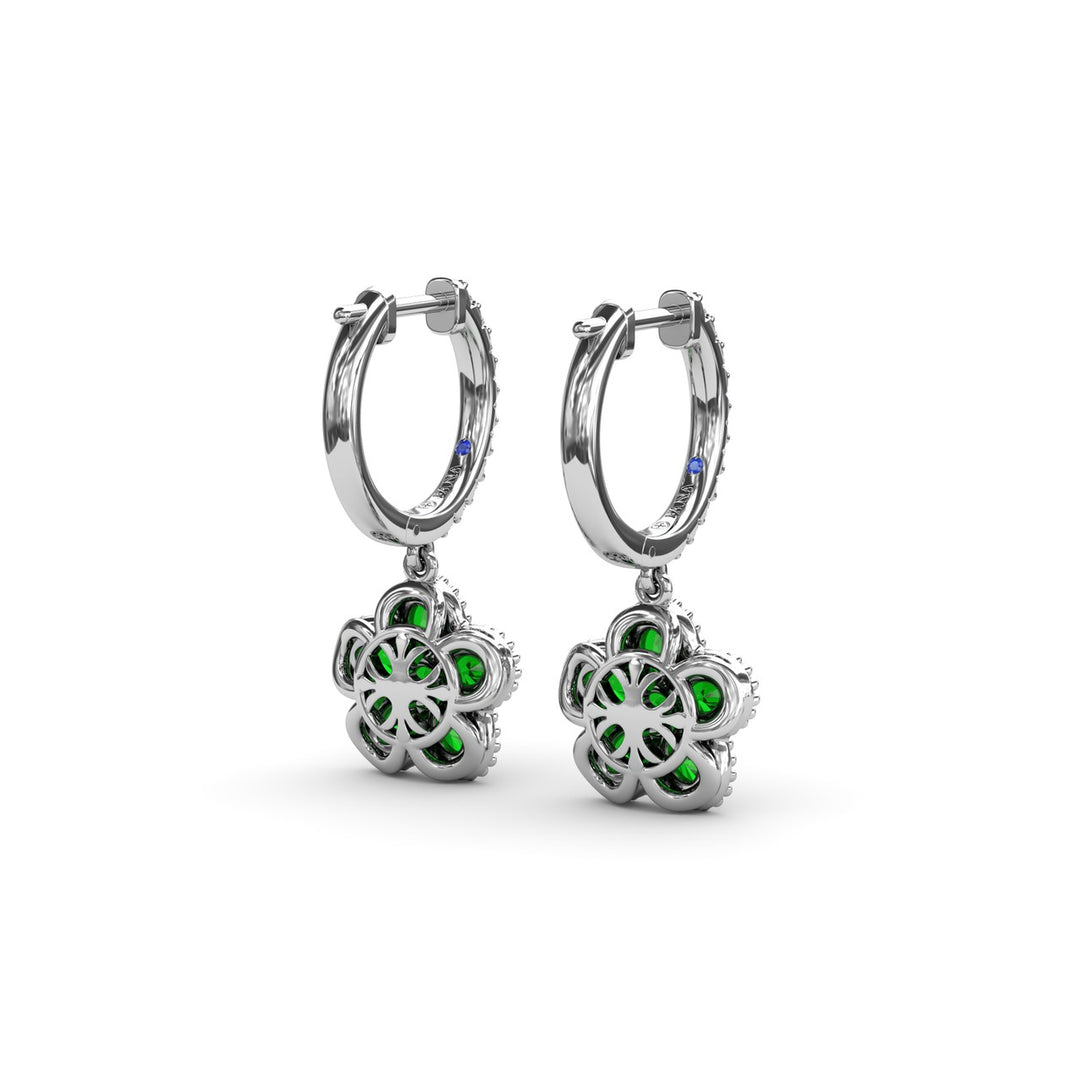 Magnolia Emerald Huggie Hoops