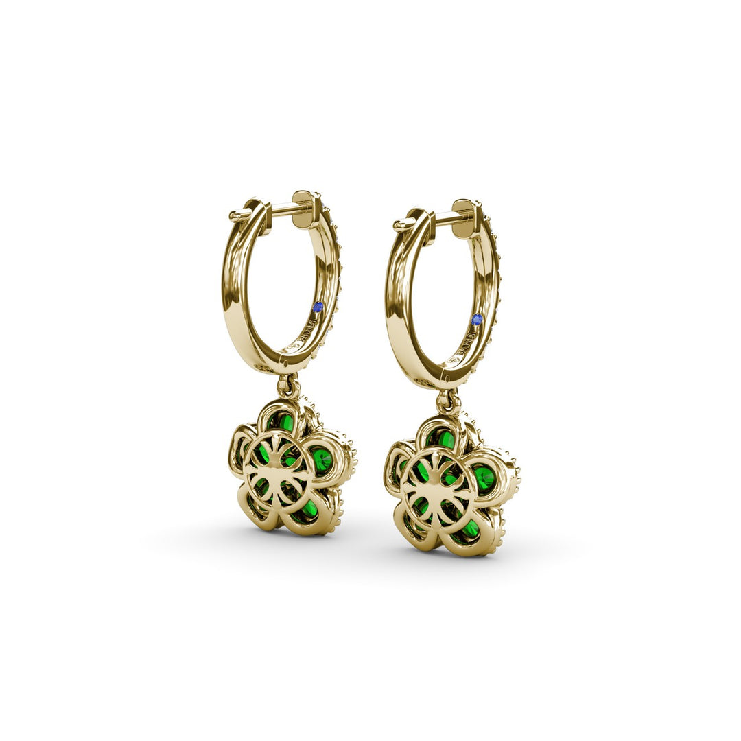Magnolia Emerald Huggie Hoops