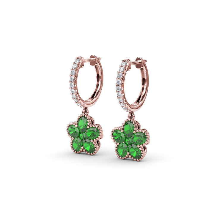 Magnolia Emerald Huggie Hoops