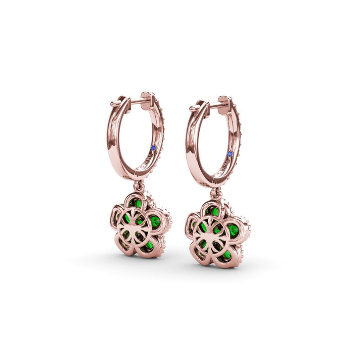 Magnolia Emerald Huggie Hoops