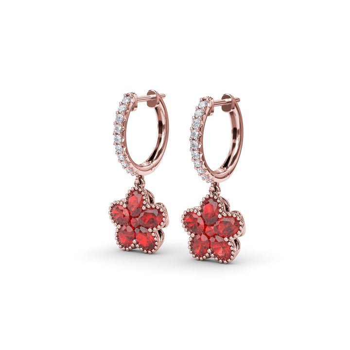 Magnolia Ruby Huggie Hoops