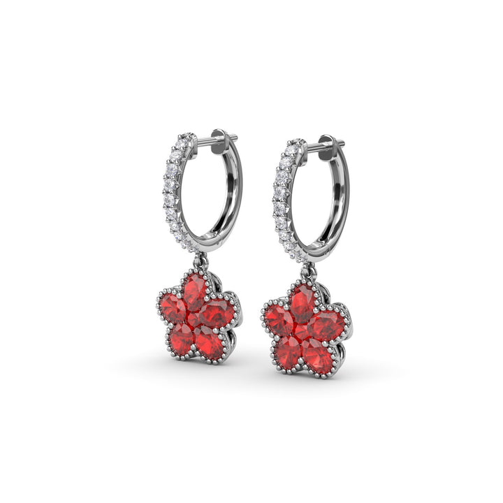 Magnolia Ruby Huggie Hoops