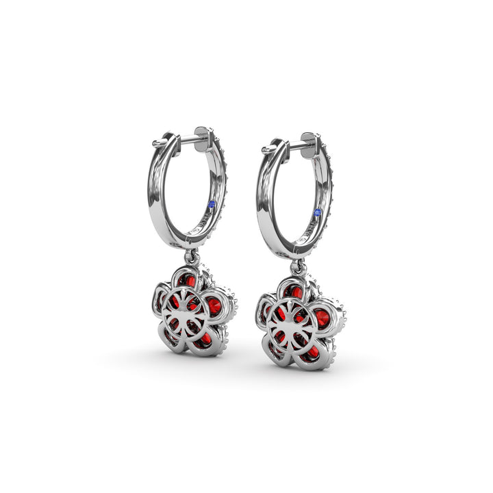 Magnolia Ruby Huggie Hoops