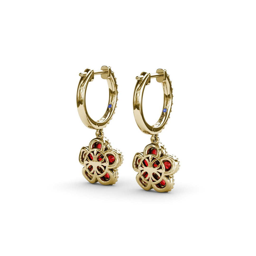 Magnolia Ruby Huggie Hoops
