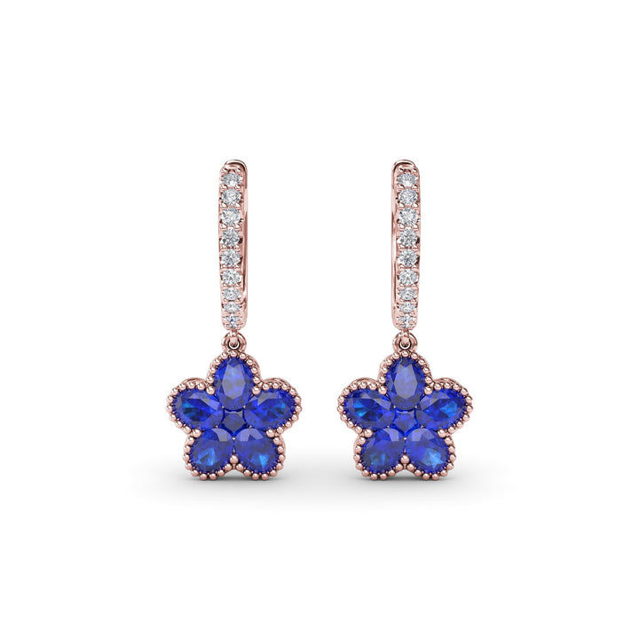 Magnolia Sapphire Huggie Hoops