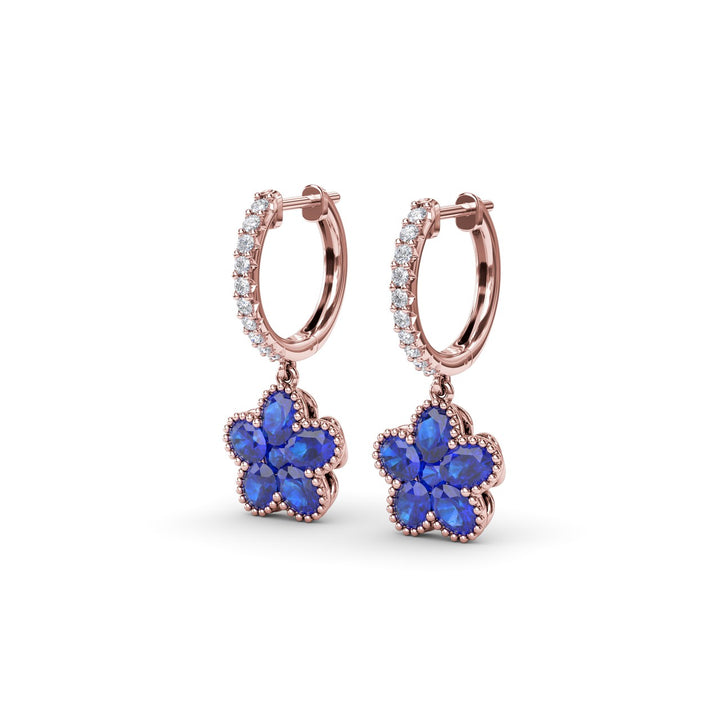 Magnolia Sapphire Huggie Hoops