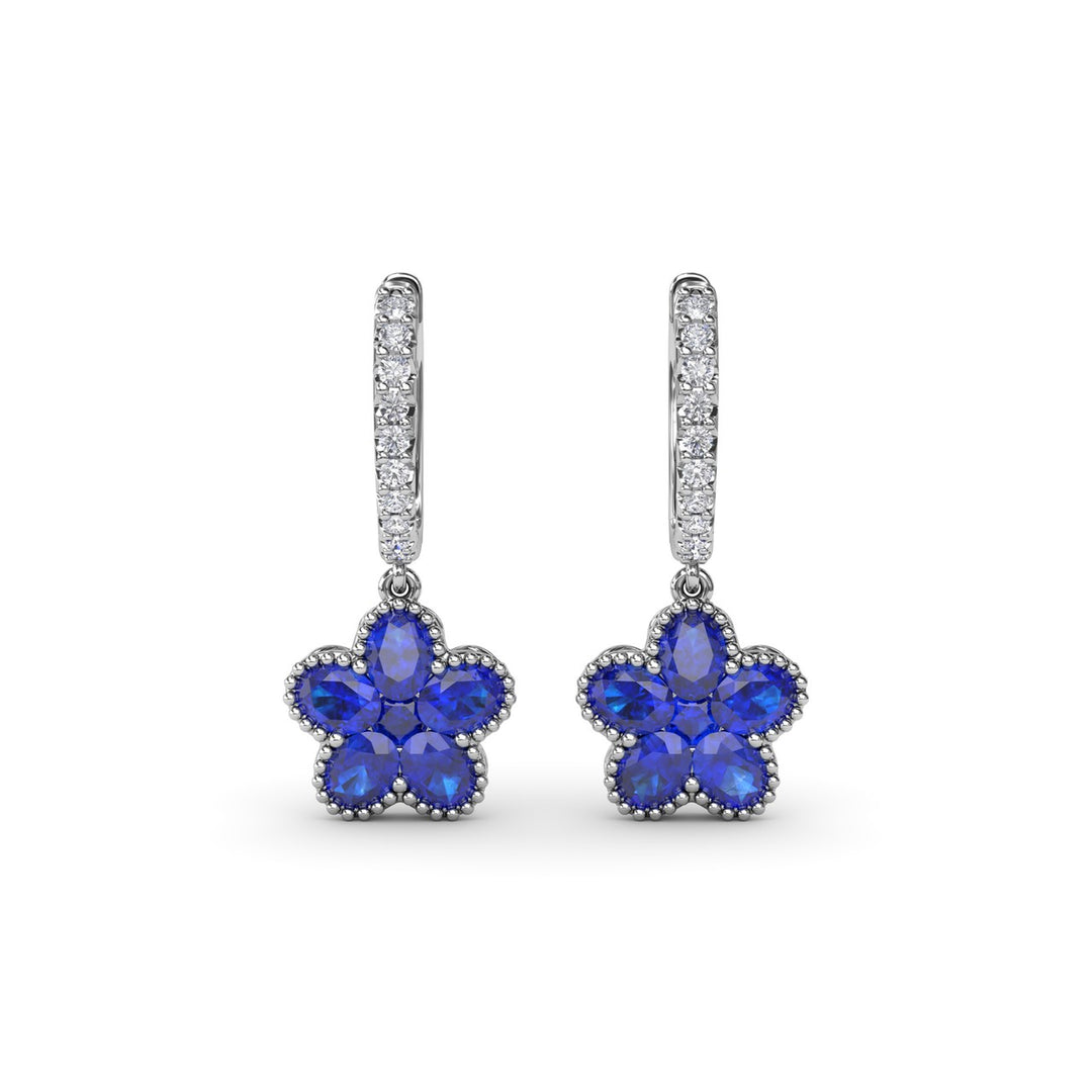 Magnolia Sapphire Huggie Hoops