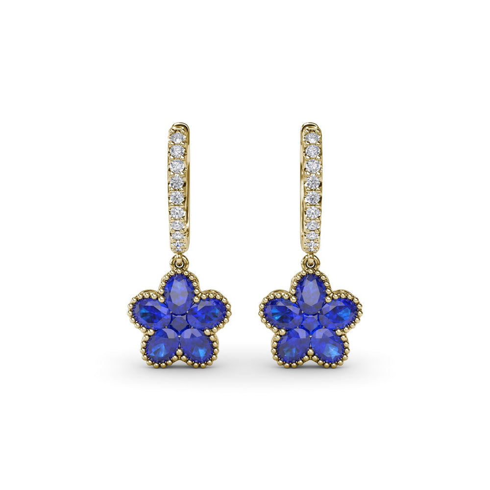 Magnolia Sapphire Huggie Hoops