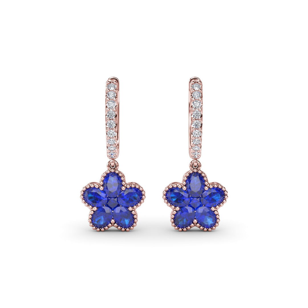 Magnolia Sapphire Huggie Hoops