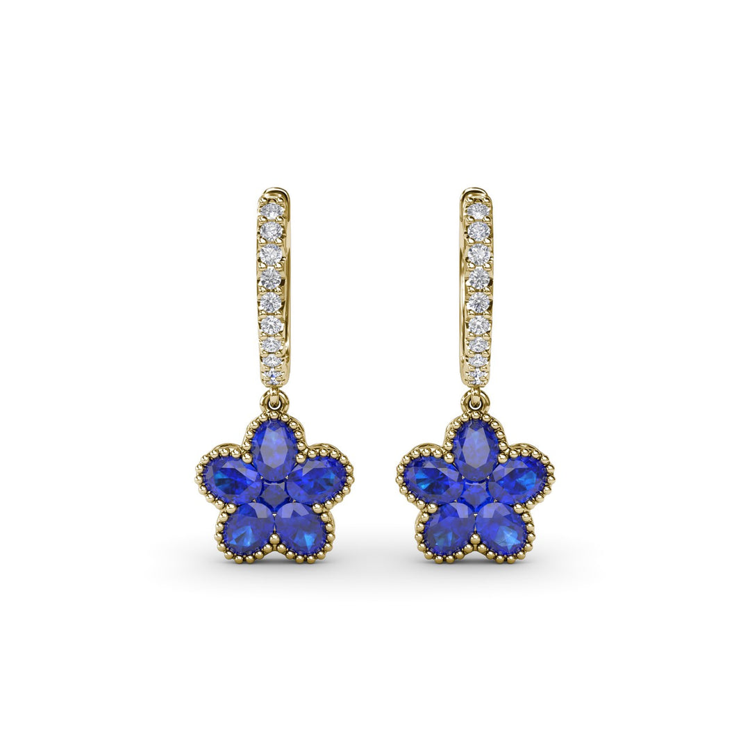 Magnolia Sapphire Huggie Hoops