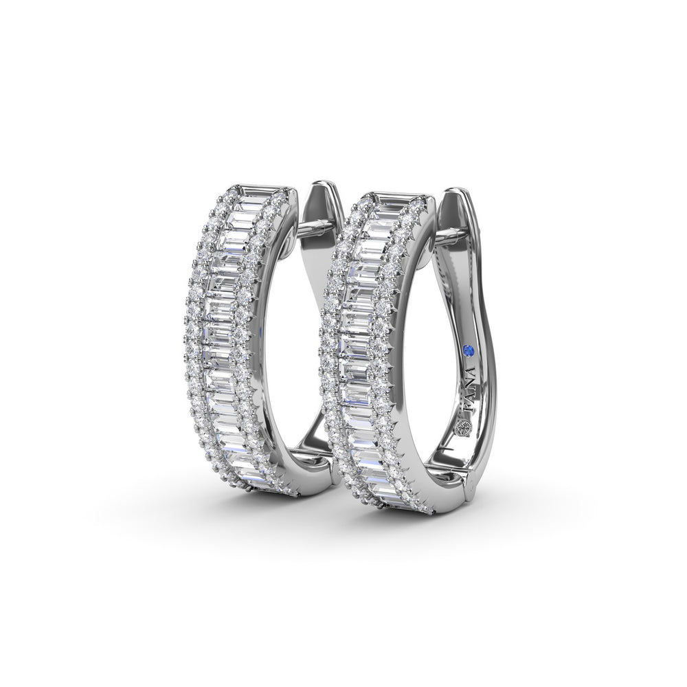 Baguette Diamond Hoops