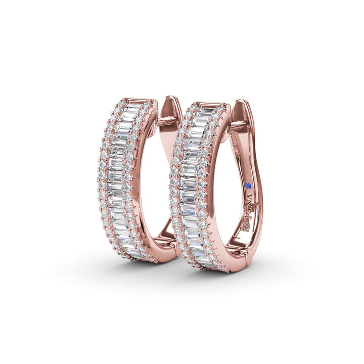 Baguette Diamond Hoops