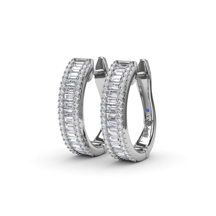 Baguette Diamond Hoops