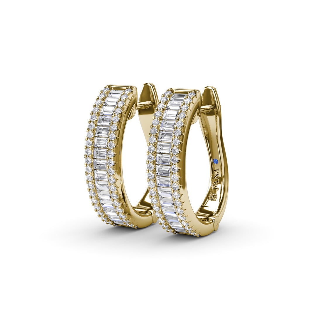 Baguette Diamond Hoops