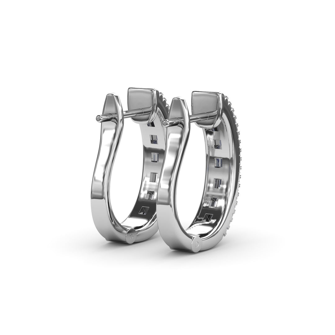 Bar-Set Baguette Diamond Hoops
