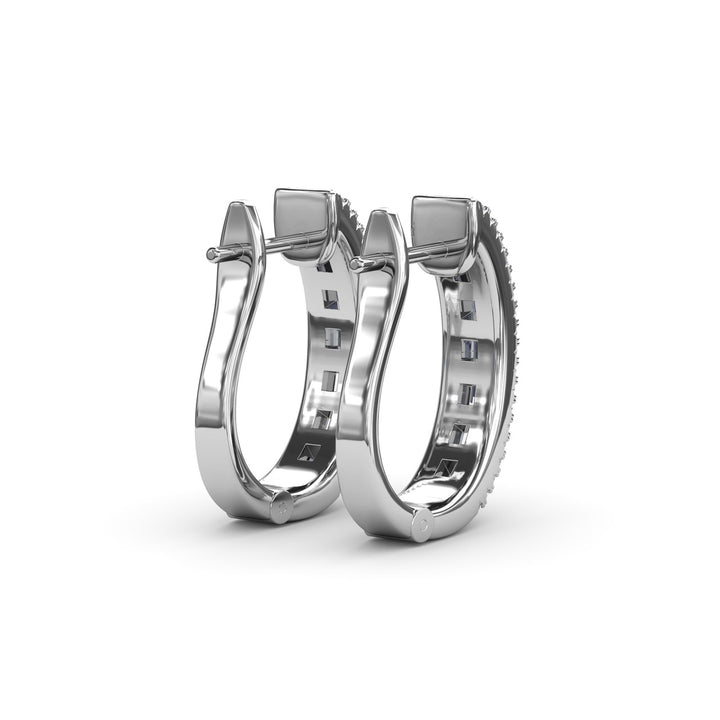 Bar-Set Baguette Diamond Hoops