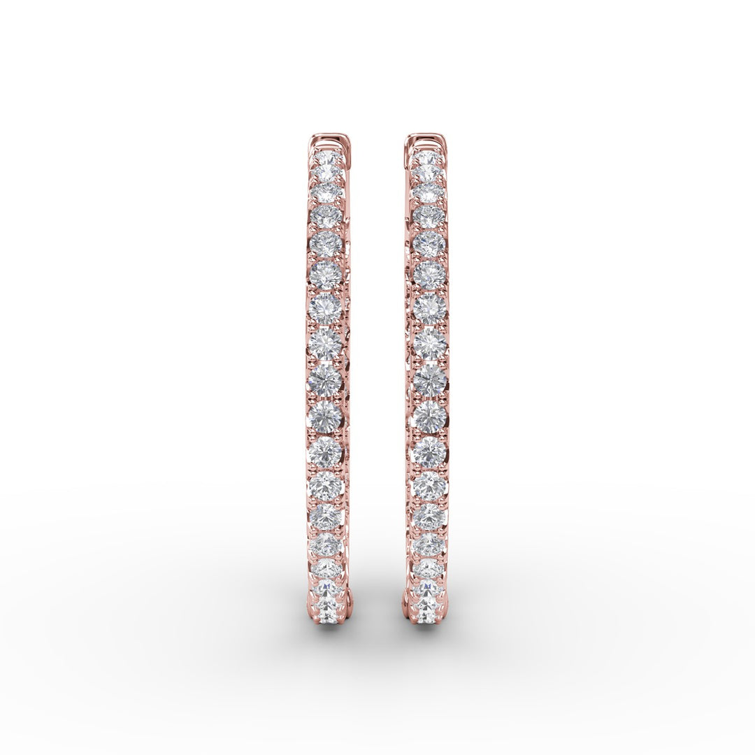 3.15ct Diamond Hoop Earrings