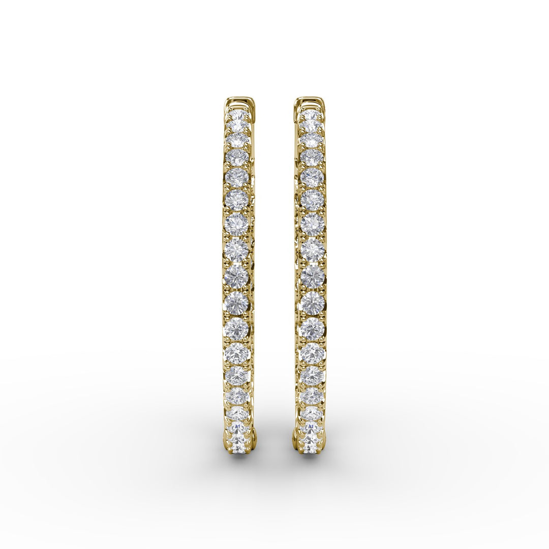 3.15ct Diamond Hoop Earrings