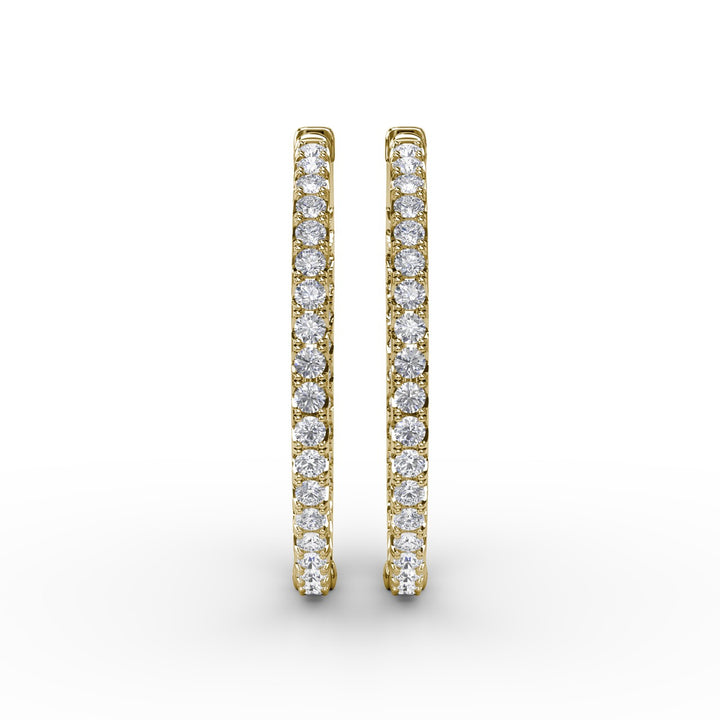 3.15ct Diamond Hoop Earrings