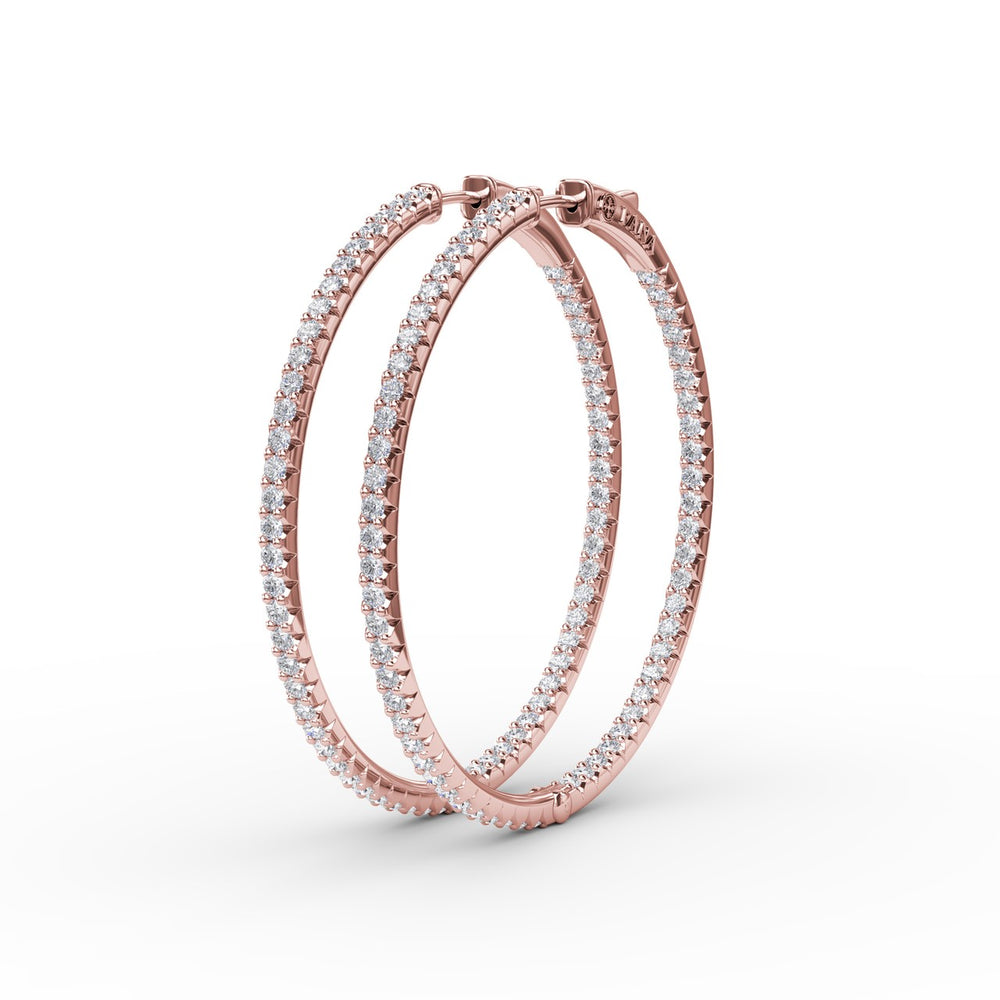 2.9ct Diamond Hoop Earrings