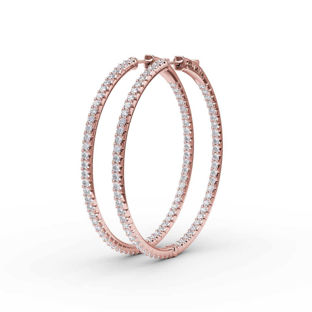 2.9ct Diamond Hoop Earrings