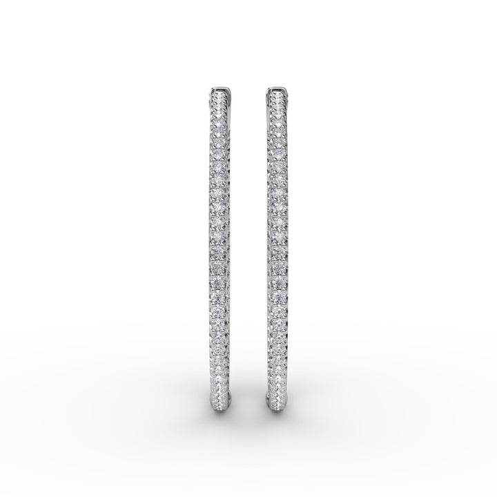 2.9ct Diamond Hoop Earrings