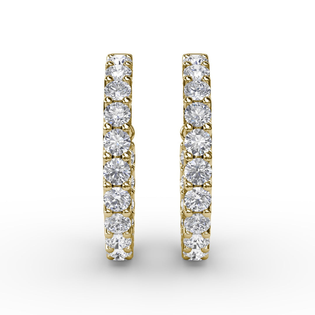 3.1ct Diamond Hoop Earrings