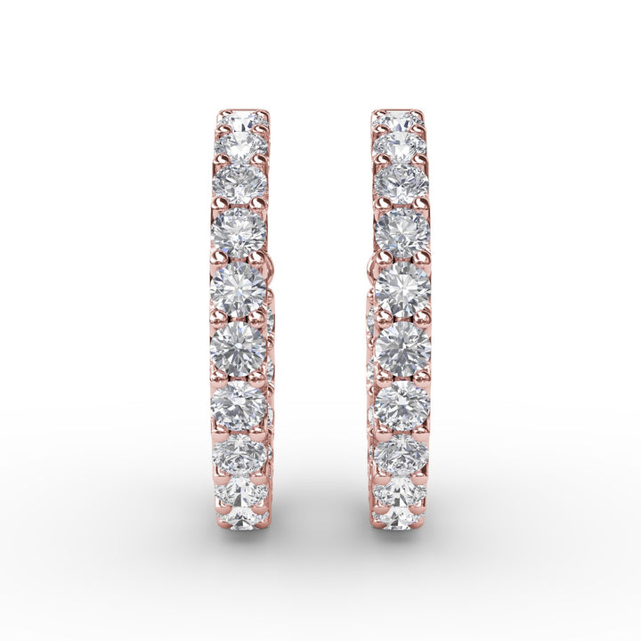 3.1ct Diamond Hoop Earrings