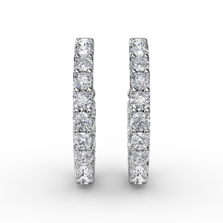 3.1ct Diamond Hoop Earrings
