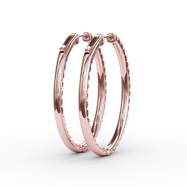 2.98ct Diamond Hoop Earrings