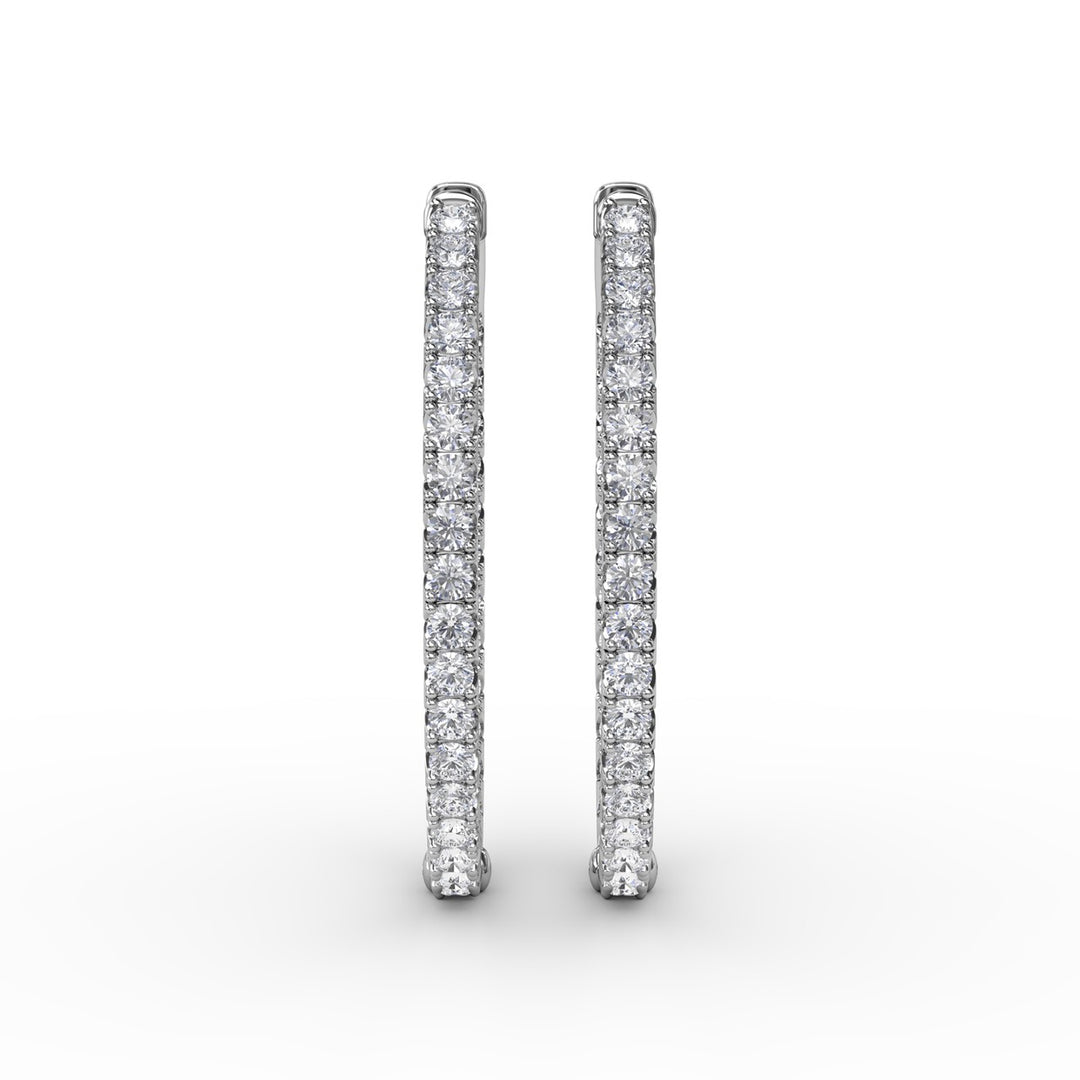 2.98ct Diamond Hoop Earrings