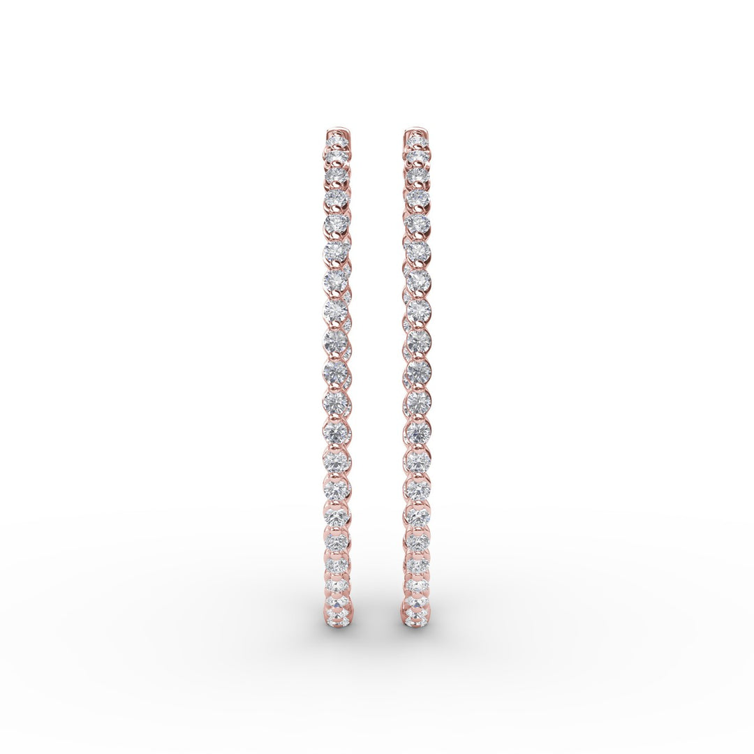 Beauty And The Bezel Set Diamond Hoop Earrings