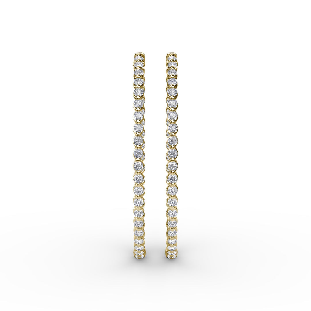 Beauty And The Bezel Set Diamond Hoop Earrings