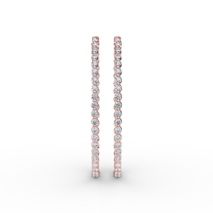 Beauty And The Bezel Set Diamond Hoop Earrings