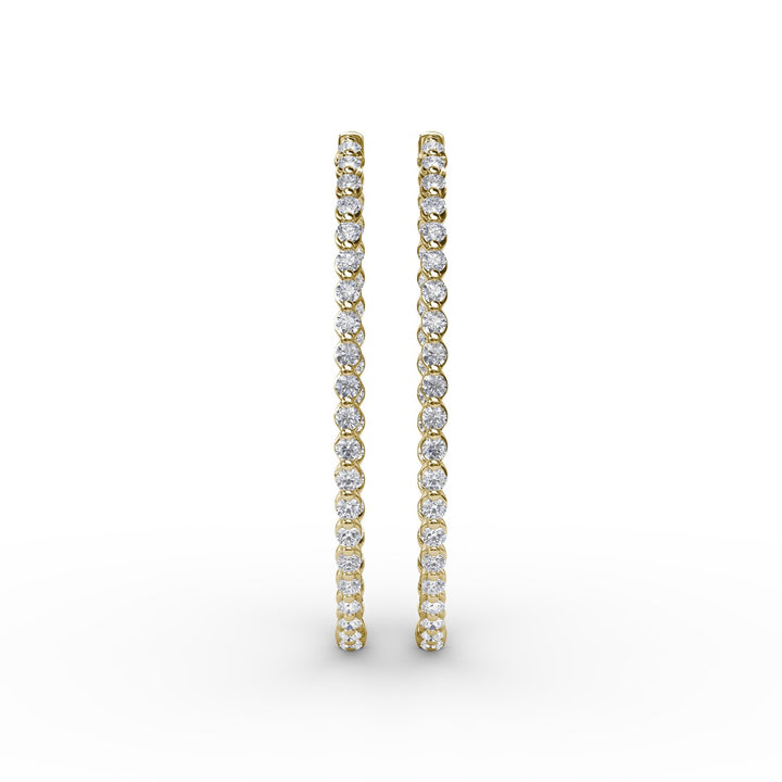 Beauty And The Bezel Set Diamond Hoop Earrings