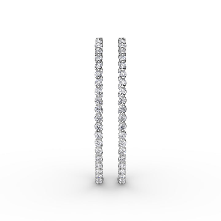 Beauty And The Bezel Set Diamond Hoop Earrings