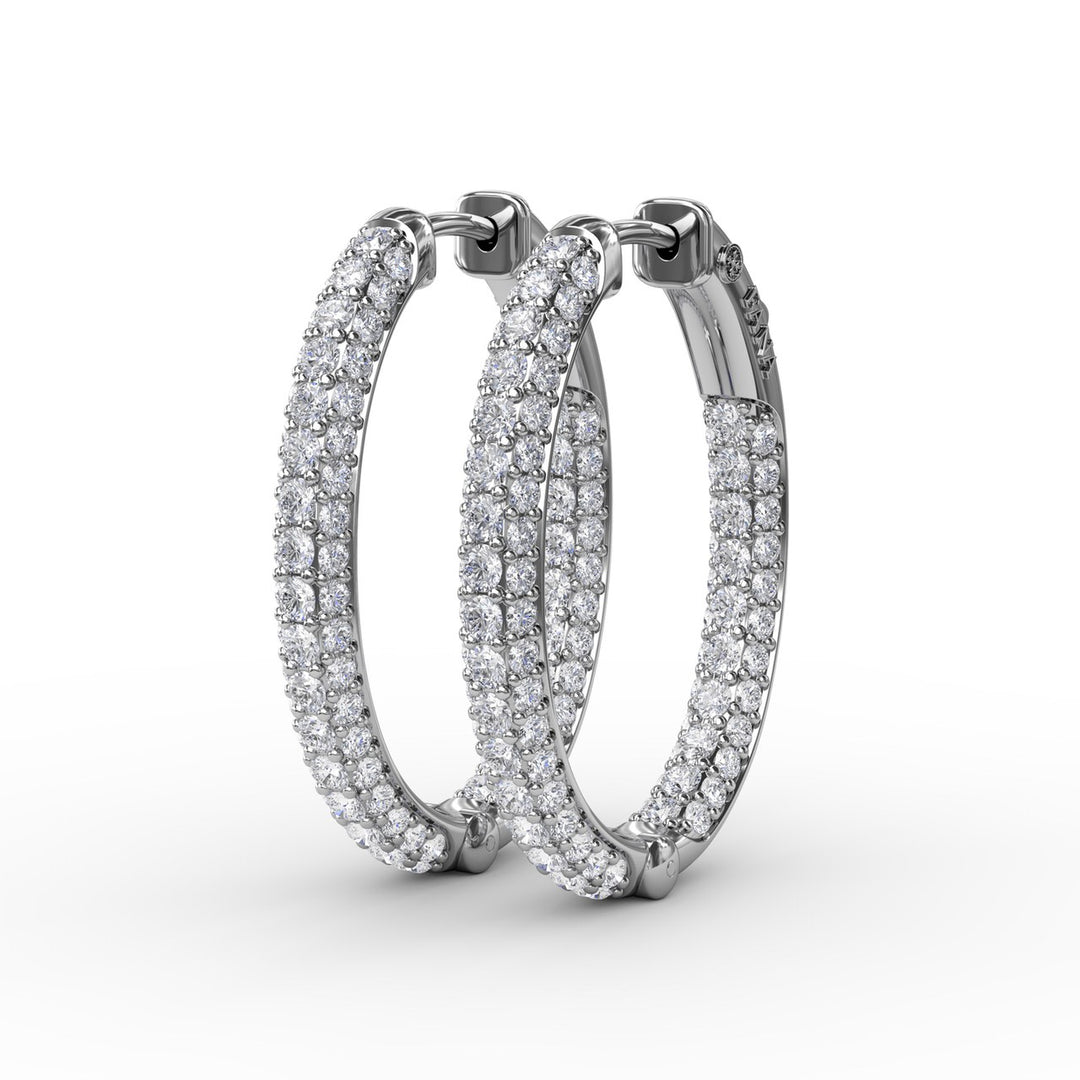 Pavé Diamond Hoop Earrings