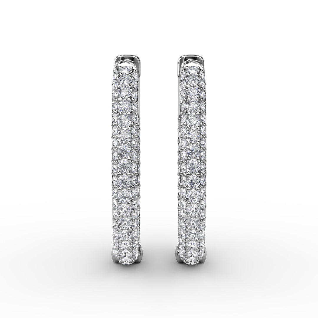 Pavé Diamond Hoop Earrings