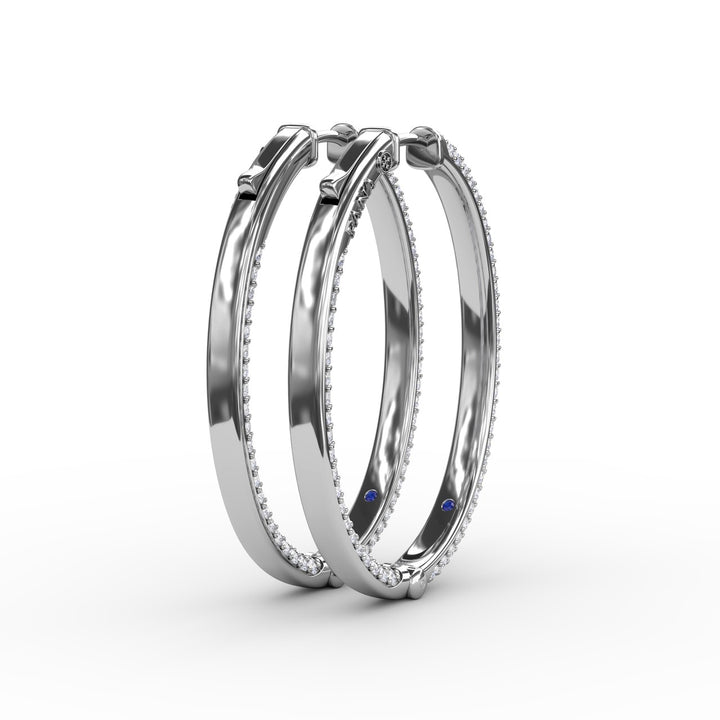 PavÃ© Diamond Hoop Earrings