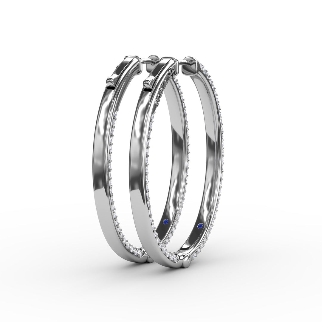 PavÃ© Diamond Hoop Earrings