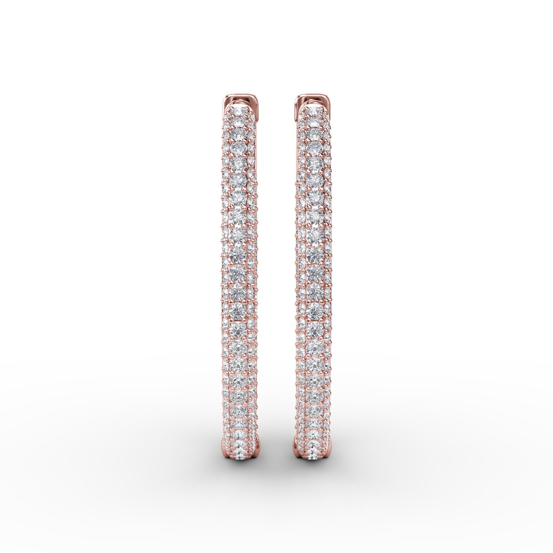 PavÃ© Diamond Hoop Earrings